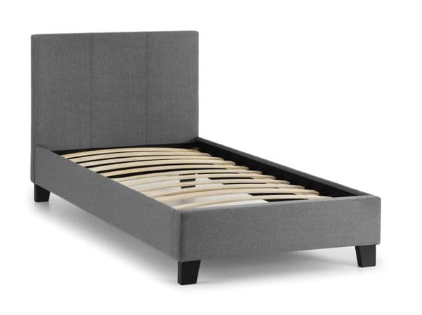 Pozzuoli Modern Crisp Light Grey Fabric Single Bed JB455