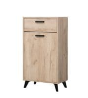 Priva Slim Narrow Sideboard Storage Unit in Grey Oak Effect