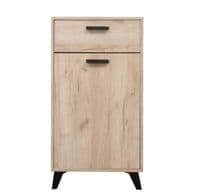 Priva Slim Narrow Sideboard Storage Unit in Grey Oak Effect