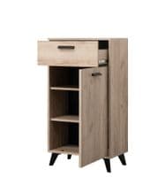 Priva Slim Narrow Sideboard Storage Unit in Grey Oak Effect