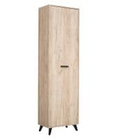 Priva Tall Slim Shallow Narrow Wardrobe In Grey Oak Effect
