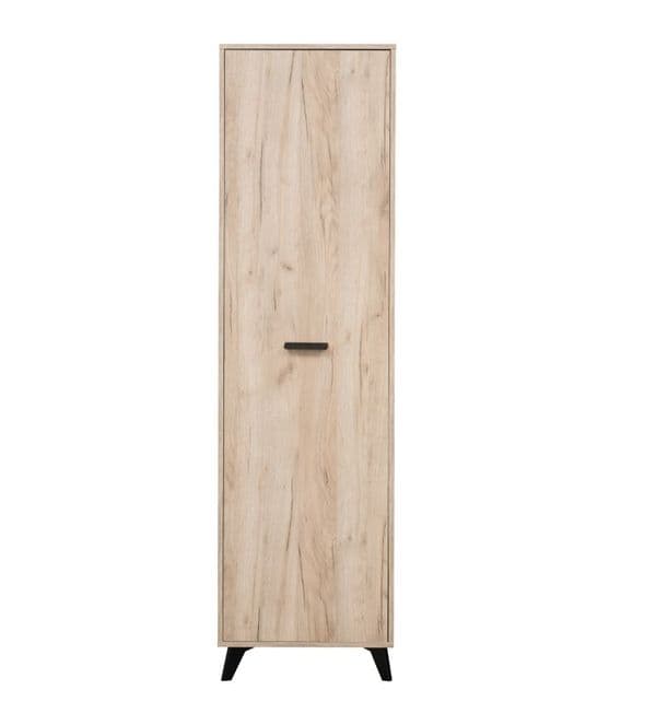 Priva Tall Slim Shallow Narrow Wardrobe In Grey Oak Effect
