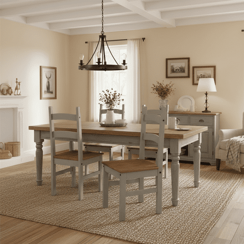 Puebla Grey Solid Waxed Pine Chair CRG105 (Pair)