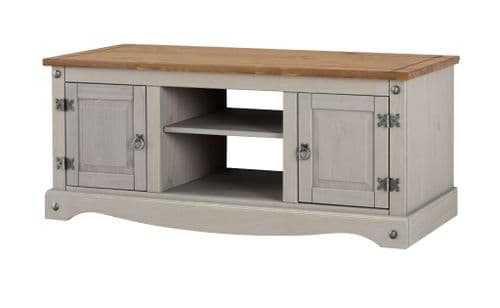 Puebla Grey Waxed Pine 2 Door Flat Screen TV Unit CRG912