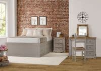 Puebla Grey Waxed Pine 3 Drawer Bedside Cabinet CRG511