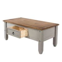 Puebla Grey Waxed Pine Cofee Table CRG902