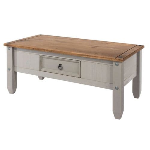 Puebla Grey Waxed Pine Cofee Table CRG902