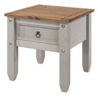 Puebla Grey Waxed Pine Lamp Table CRG906