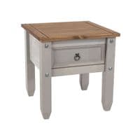 Puebla Grey Waxed Pine Lamp Table CRG906