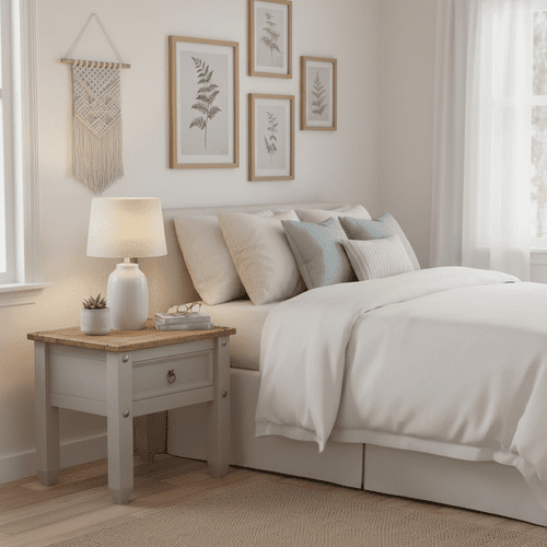 Puebla Grey Waxed Pine Lamp Table CRG906