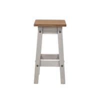 Puebla Grey Waxed Pine Low Kitchen Stool CRG106 (Pair)