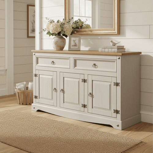 Puebla Grey Waxed Pine Medium Sideboard CRG916