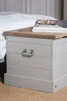 Puebla Grey Waxed Pine Ottoman Storage Box CRG540