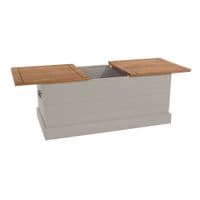 Puebla Grey Waxed Pine Sliding Top Storage Trunk CRG941