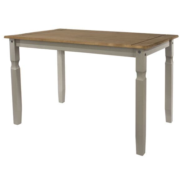 Puebla Grey Waxed Pine Small Rectangular Dining Table & 4 Chair Set CRGTBSET2