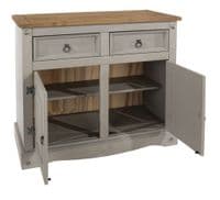 Puebla Grey Waxed Pine Small Sideboard CRG915