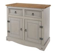 Puebla Grey Waxed Pine Small Sideboard CRG915