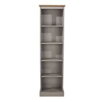 Puebla Grey Waxed Pine Tall Narrow Bookcase CRG946