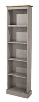 Puebla Grey Waxed Pine Tall Narrow Bookcase CRG946