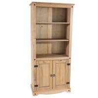 Puebla Waxed Pine 2 Door Bookcase CR903
