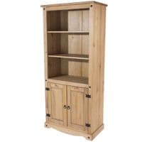 Puebla Waxed Pine 2 Door Bookcase CR903