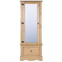 Puebla Waxed Pine Armoire with Mirrored Door CR525