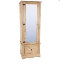 Puebla Waxed Pine Armoire with Mirrored Door CR525