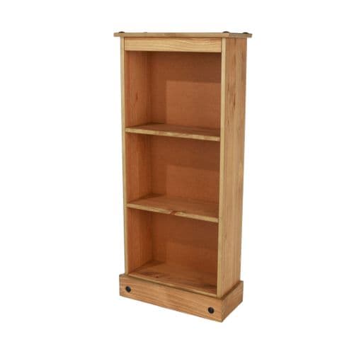 Puebla Waxed Pine Low Narrow Bookcase CR948