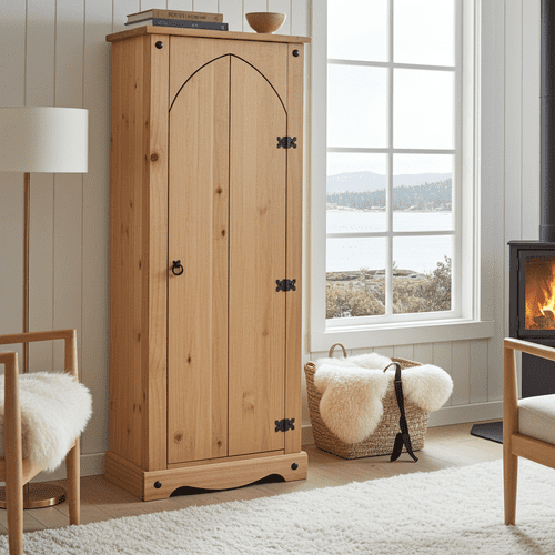 Puebla Waxed Pine Vestry Cupboard CR905