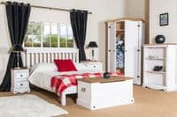 Puebla White Waxed Pine 3'0 Slatted Low End Bedstead CRW300LE