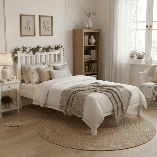 Puebla White Waxed Pine 3'0 Slatted Low End Bedstead CRW300LE