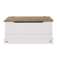 Puebla White Waxed Pine Ottoman Storage Box CRW140