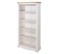Puebla White Waxed Pine Tall Bookcase CRW713