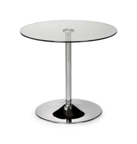 Puertollano Chrome And Glass Pedestal Table JB275