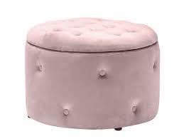 Quevilly Pink Round Storage Pouff 22LD124