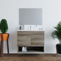 Ralph 800mm Nordic Oak Effect Floating Wall Hung 2 Door Bathroom Vanity Cabinet   -305110H/SO