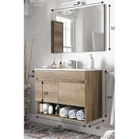 Ralph 800mm Nordic Oak Effect Floating Wall Hung 2 Door Bathroom Vanity Cabinet   -305110H/SO