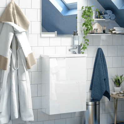 Ramon White Gloss Small Wall Hung Bathroom Vanity Cabinet With Basin Sink And Mirror - 305005BO/SO