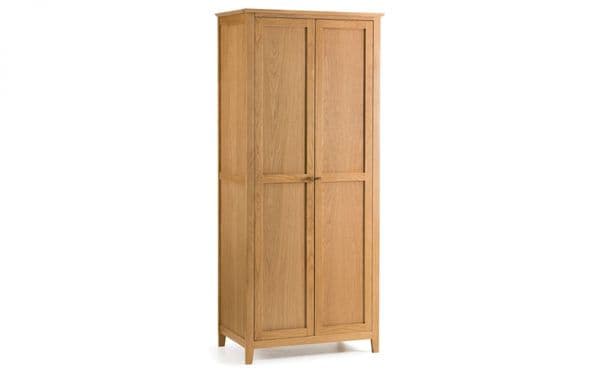 Ravenna Solid Oak Shaker Style 2 Door Wardrobe 18JB470