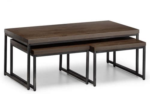 Reims Dark Oak Effect Nesting Coffee Tables 24JB173