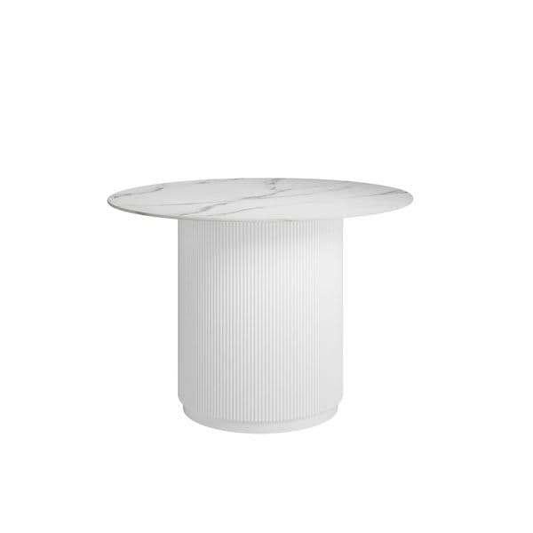 Renji White Sintered Stone Round Dining Table - 25LD