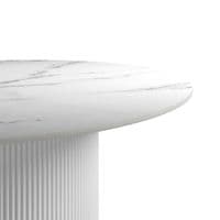 Renji White Sintered Stone Round Dining Table - 25LD