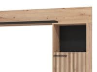 Retimno Slatted Oak Effect And Black Entertaiment Unit Wall TV Cabinet - 11013492 S/O