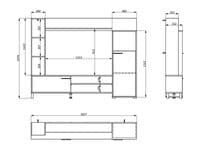 Retimno Slatted Oak Effect And Black Entertaiment Unit Wall TV Cabinet - 11013492 S/O