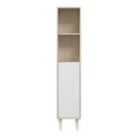 Revona Oak Effect And White 1 Door Tall Slim Bathroom Storage Cupboard- 305088R/SO