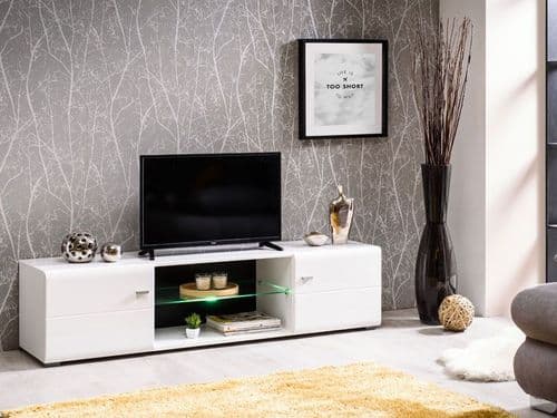 Rex White Gloss 2 Door Wide TV Cabinet Unit 11008813 S/O