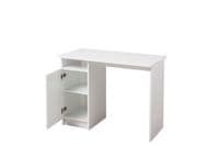 Reyga White Compact Study Writing Desk With Storage - Online Outlet
