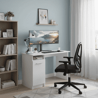 Reyga White Compact Study Writing Desk With Storage - Online Outlet