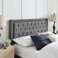 Rhea Dark Grey Fabric 4ft6 Double Bed - LLB
