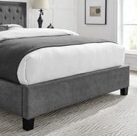 Rhea Dark Grey Fabric 4ft6 Double Bed - LLB